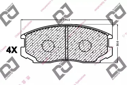 Комплект тормозных колодок, дисковый тормоз DJ PARTS купить